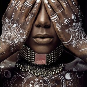 More2Home Wanddekoobjekt Wandtextil MondiArt, TATTOO, mit Alu-Rahmen, L: 120 x 180 cm